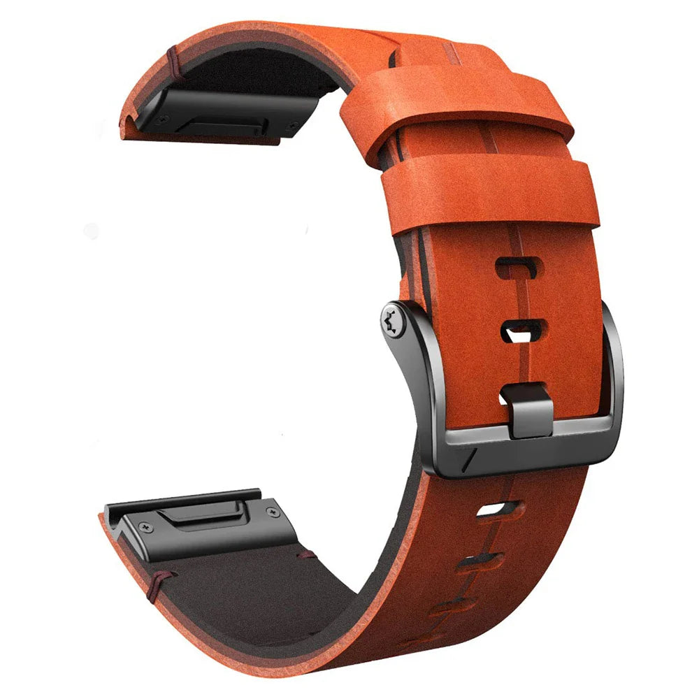 Quick-Fit stropp | 26mm (ekte skinn og titan) - 2 farger